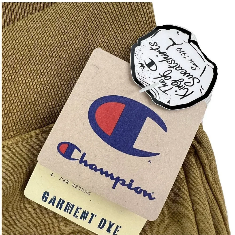 New Champion Men US XS Olive Green Pants Sport Casual Joggers Pockets Logo  - Picture 8 of 11
